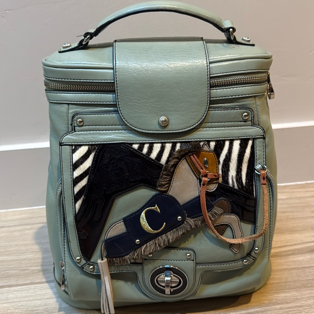 Stunning LaPalette Korean brand Backpack with horse cupcake mint color